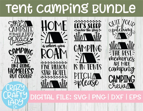 Tent Camping SVG Cut File Bundle SVG Crazy Crafty Lady Co. 