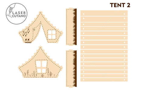 TENT Candle Holders Bundle. Lanterns. Tea Light SVG LaserCutano 