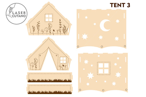 TENT Candle Holders Bundle. Lanterns. Tea Light SVG LaserCutano 