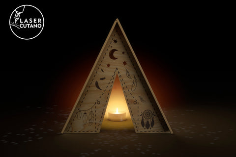TENT Candle Holders Bundle. Lanterns. Tea Light SVG LaserCutano 
