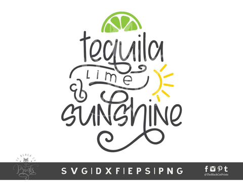 Tequila Lime And Sunshine | Cinco de Mayo Cut File SVG TheBlackCatPrints 