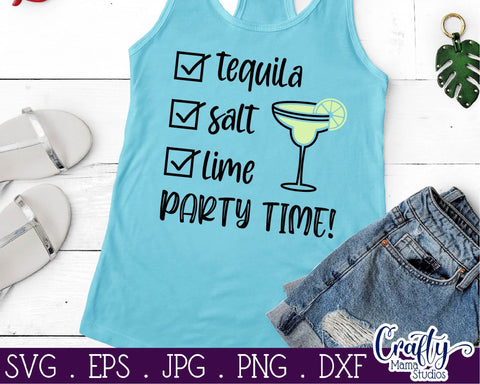Tequila Salt Lime Party Time Svg - Summer - Tequila - Funny, Quote - Alcohol SVG Crafty Mama Studios 