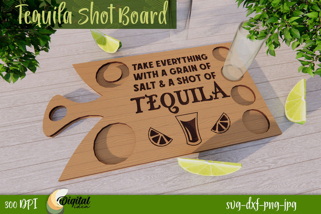 Tequila Shot Board Laser Cut Design 3D. Kitchen Decor SVG. SVG Evgenyia Guschina 