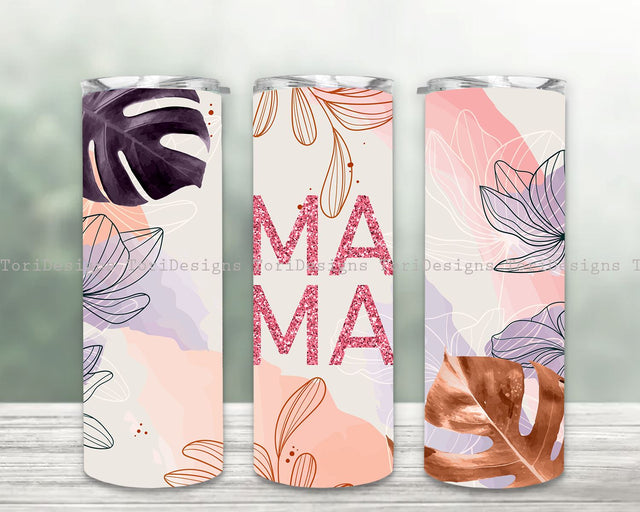 Terracotta Copper Florals Tumbler, Bohemian Sublimation Designs, Mama Tumbler for Mom for Mothers Day Sublimation ToriDesigns 