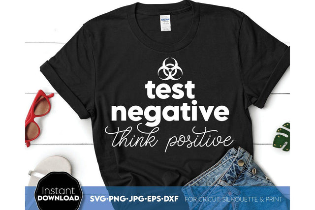 Test Negativ Think Positive | Funny Shirt Design SVG March Design Studio 