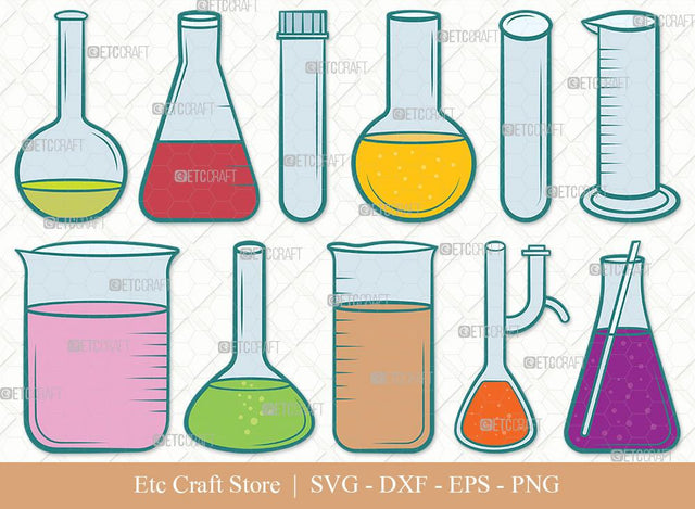 Test Tube Clipart SVG Cut File | Chemistry Tools Svg | Flask Svg | Tube Svg | Chemistry Beaker Svg | Beaker Svg | Test Tube Svg Bundle SVG ETC Craft 