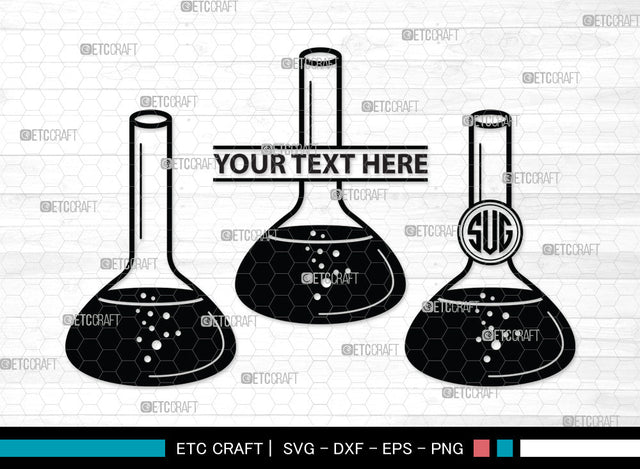 Test Tube Monogram SVG, Chemistry Tools Svg, Flask Svg, Tube Svg, Chemistry Beaker Svg, Beaker Svg, Test Tube Monogram SVG ETC Craft 