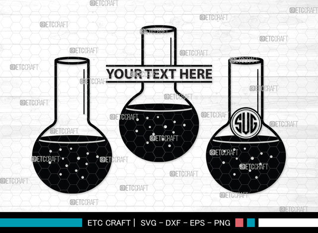Test Tube Monogram SVG, Chemistry Tools Svg, Flask Svg, Tube Svg, Chemistry Beaker Svg, Beaker Svg, Test Tube Monogram SVG ETC Craft 