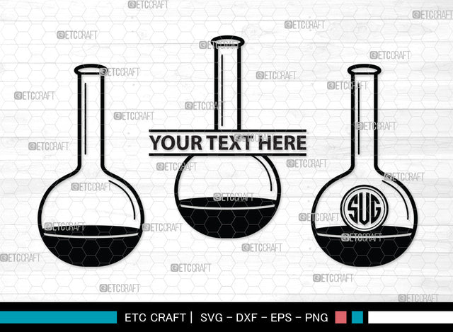 Test Tube Monogram SVG, Chemistry Tools Svg, Flask Svg, Tube Svg, Chemistry Beaker Svg, Beaker Svg, Test Tube Monogram SVG ETC Craft 