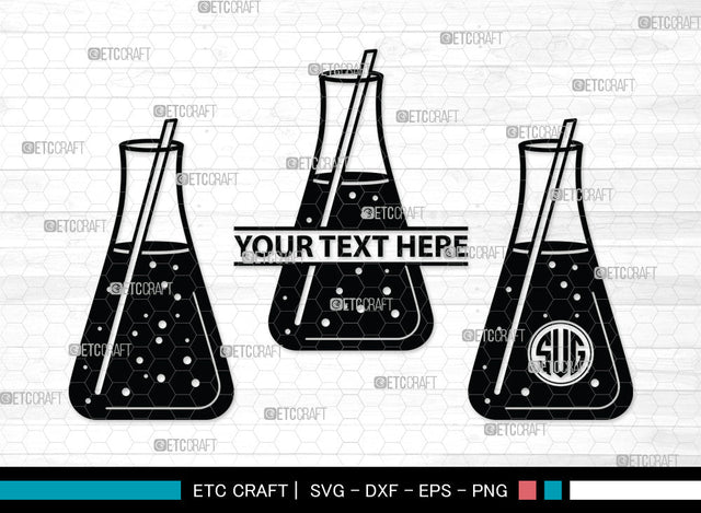 Test Tube Monogram SVG, Chemistry Tools Svg, Flask Svg, Tube Svg, Chemistry Beaker Svg, Beaker Svg, Test Tube Monogram SVG ETC Craft 