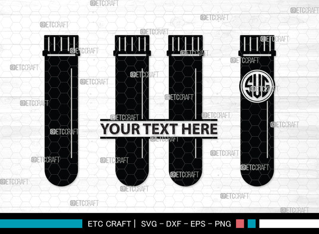Test Tube Monogram SVG, Chemistry Tools Svg, Flask Svg, Tube Svg, Chemistry Beaker Svg, Beaker Svg, Test Tube Monogram SVG ETC Craft 