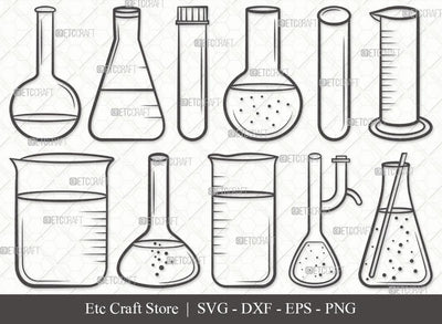Test Tube Outline SVG Cut File | Chemistry Tools Svg | Flask Svg | Tube Svg | Chemistry Beaker Svg | Beaker Svg | Test Tube Svg Bundle SVG ETC Craft 