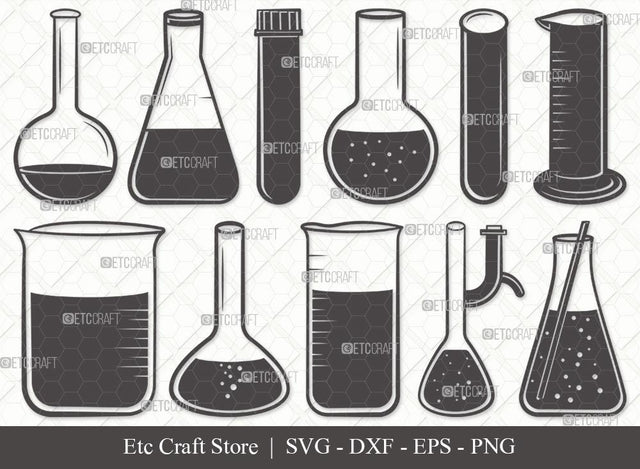 Test Tube Silhouette SVG Cut File | Chemistry Tools Svg | Flask Svg | Tube Svg | Chemistry Beaker Svg | Beaker Svg | Test Tube Svg Bundle SVG ETC Craft 