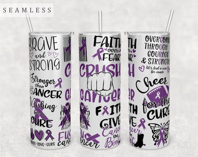 Testicular Cancer Awareness Tumbler Wrap, 20 Oz Skinny Tumbler Sublimation Design, Seamless Testicular Cancer Warrior Tumbler PNG Sublimation HappyDesignStudio 