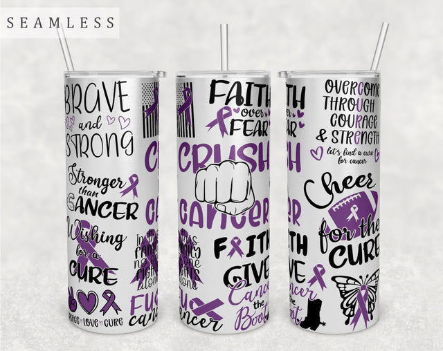 Testicular Cancer Awareness Tumbler Wrap, 20 Oz Skinny Tumbler Sublimation Design, Seamless Testicular Cancer Warrior Tumbler PNG Sublimation HappyDesignStudio 