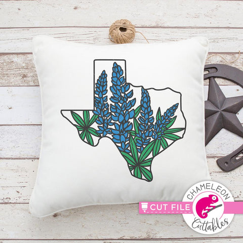 Texas Bluebonnets layered - Spring - SVG SVG Chameleon Cuttables 