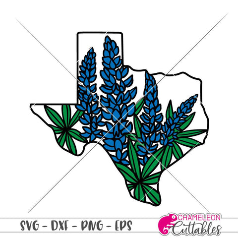 Texas Bluebonnets layered - Spring - SVG SVG Chameleon Cuttables 