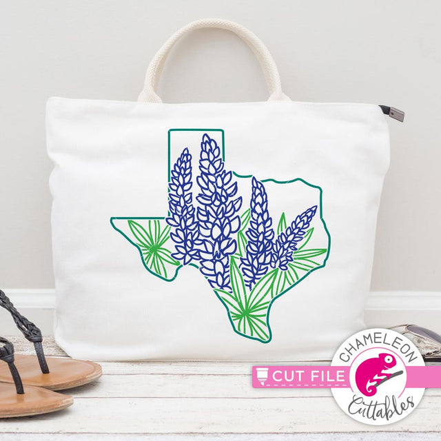 Texas Bluebonnets separated - Spring - SVG SVG Chameleon Cuttables 