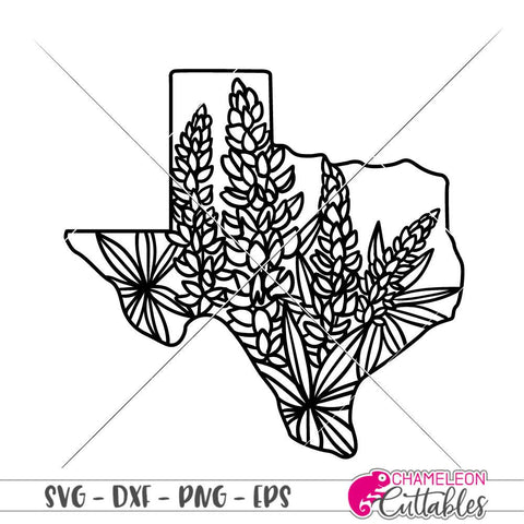 Texas Bluebonnets Spring - SVG SVG Chameleon Cuttables 