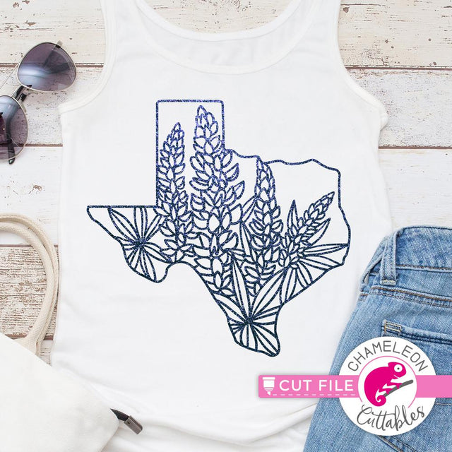 Texas Bluebonnets Spring - SVG SVG Chameleon Cuttables 