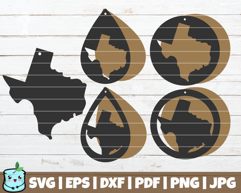 Texas Earrings SVG MintyMarshmallows 