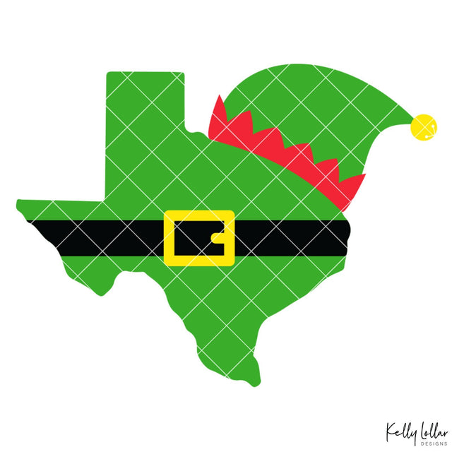 Texas Elf State SVG Kelly Lollar Designs 