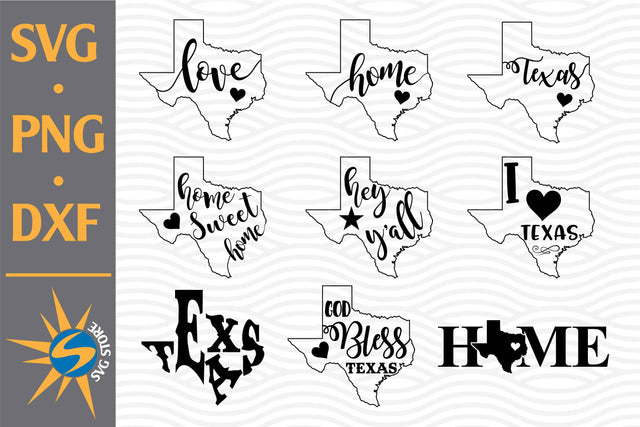 Texas Home Love SVG, PNG, DXF Digital Files Include SVG SVGStoreShop 