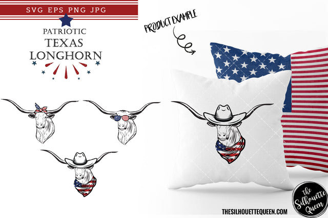 Texas Longhorn Dog Patriotic Cut files and Sublimation SVG Loveleen Kaur 
