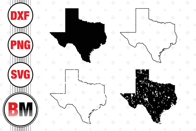 Texas Map SVG, PNG, DXF Files SVG BMDesign 