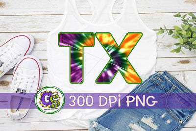 Texas Mardi Gras Tie Dye PNG Sublimation Greedy Stitches 