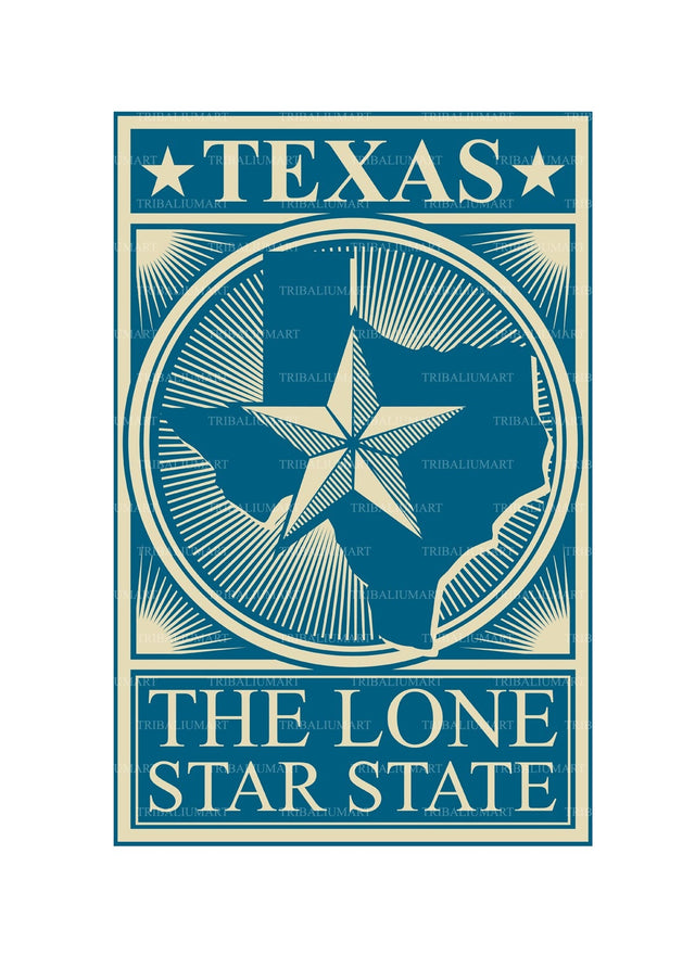 Texas poster design SVG TribaliumArtSF 