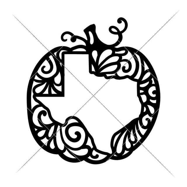 Texas Pumpkin - Fall Thanksgiving SVG Chameleon Cuttables 