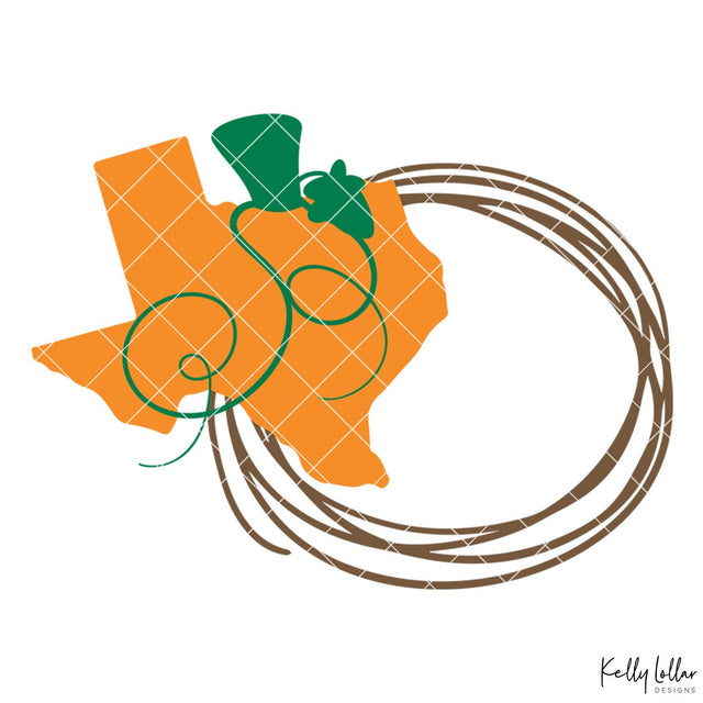 Texas Pumpkin Frame SVG Kelly Lollar Designs 