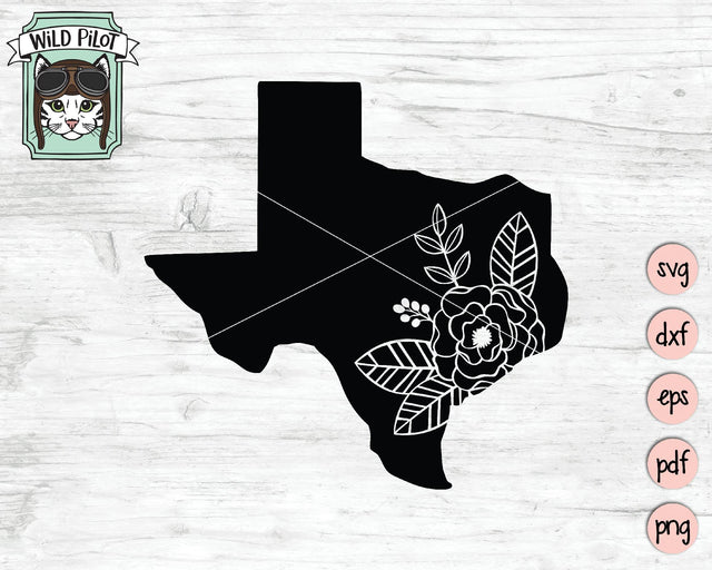 Texas Silhouette Floral SVG Cut File SVG Wild Pilot 