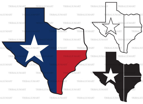 Texas state map and flag SVG TribaliumArtSF 