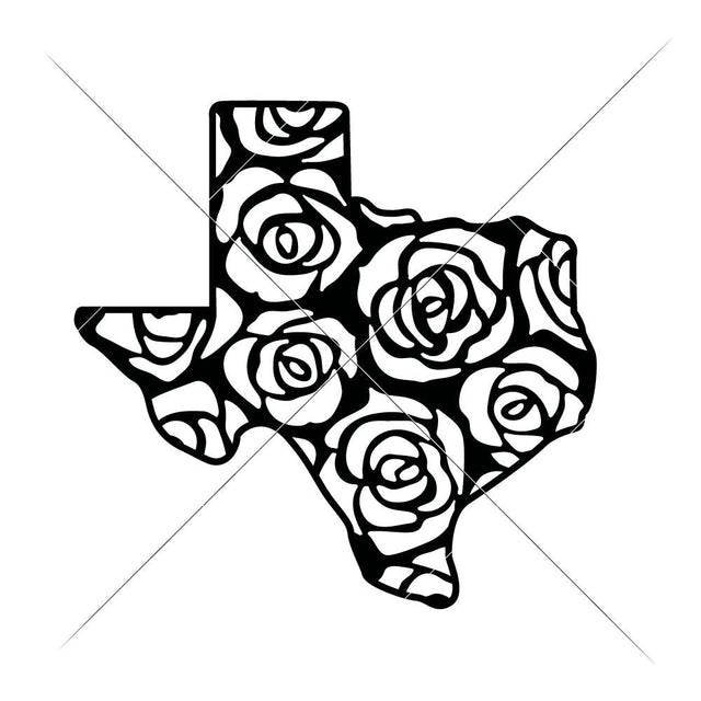 Texas State Roses Flowers SVG Chameleon Cuttables 