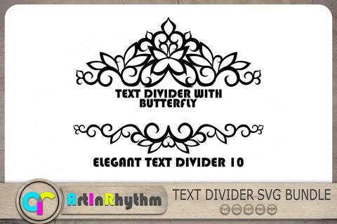 Text Divider Svg Bundle, Floral Ornaments Svg, Borders Svg, Flourishes Svg, Floral Text Divider Svg SVG Artinrhythm shop 