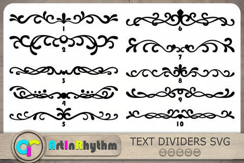 Text Dividers Svg, Dividers Svg, Floral Ornaments Svg, Flourishes Svg SVG Artinrhythm shop 