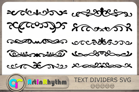 Text Dividers Svg, Dividers Svg, Floral Ornaments Svg, Flourishes Svg SVG Artinrhythm shop 