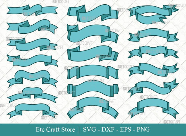 Text Ribbon Clipart SVG Cut File | Text Banner Svg | Banner Ribbon | Birthday Banner Svg | Text Ribbon Bundle | Eps | Dxf | Png SVG ETC Craft 