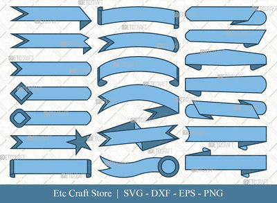 Text Ribbon Clipart SVG Cut File | Text Banner Svg | Banner Ribbon | Birthday Banner Svg | Text Ribbon Bundle | Eps | Dxf | Png SVG ETC Craft 