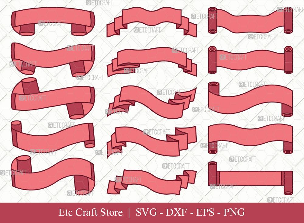 Text Ribbon Clipart SVG Cut File | Text Banner Svg | Banner Ribbon ...