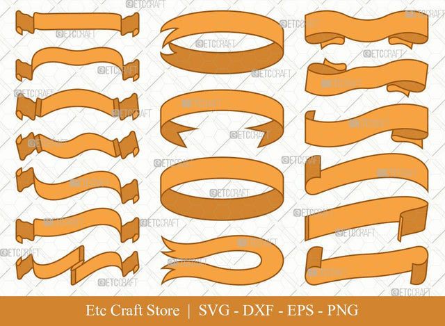 Text Ribbon Clipart SVG Cut File | Text Banner Svg | Banner Ribbon | Birthday Banner Svg | Text Ribbon Bundle | Eps | Dxf | Png SVG ETC Craft 
