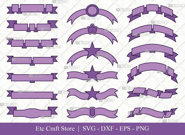 Text Ribbon Clipart SVG Cut File | Text Banner Svg | Banner Ribbon | Birthday Banner Svg | Text Ribbon Bundle | Eps | Dxf | Png SVG ETC Craft 