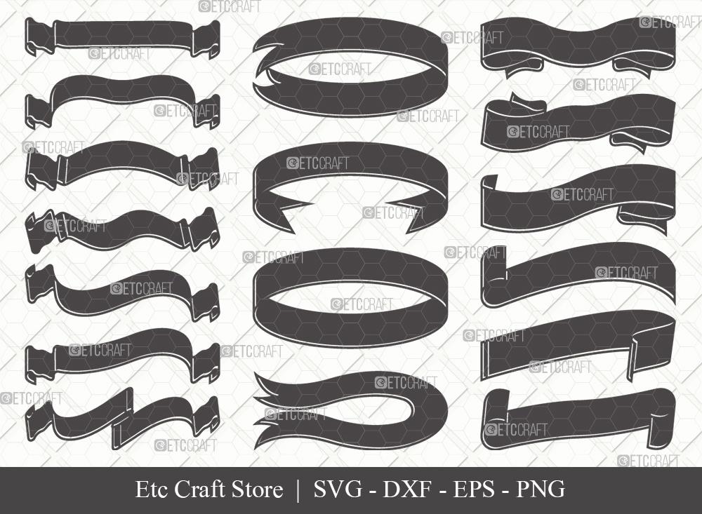 Text Ribbon Silhouette SVG Cut File | Text Banner Svg | Banner Ribbon ...