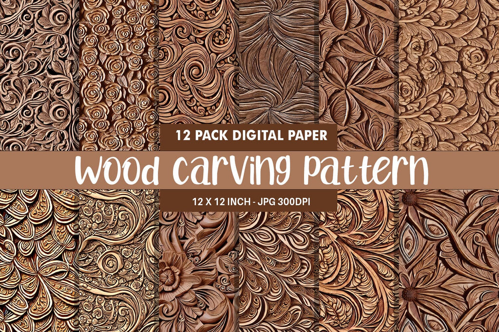 Texture wood carving patterns - So Fontsy