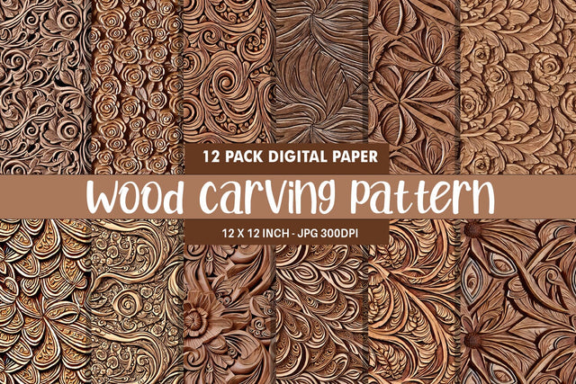 Texture wood carving patterns Digital Pattern artnoy 
