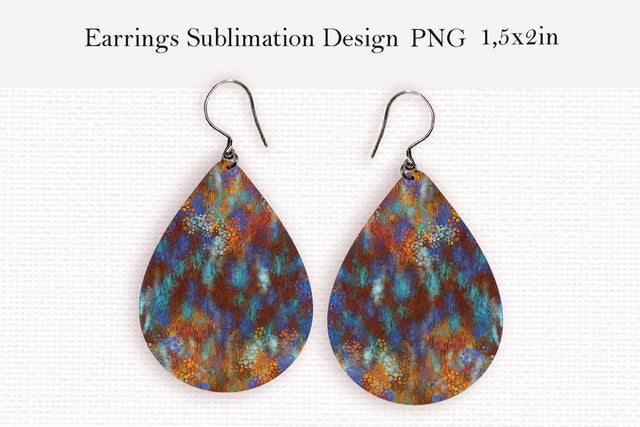 Textured abstract teardrop earrings design png Sublimation LuckyTurtleArt 