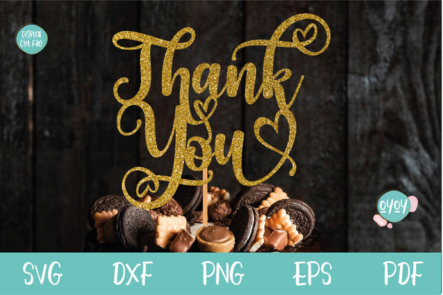 Thank You Cake Topper SVG, Thank You SVG for Wedding Sign SVG OyoyStudioDigitals 