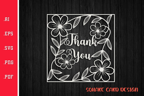 Thank You Card Paper Cut SVG PNG AI EPS PDF SVG Slim Studio 